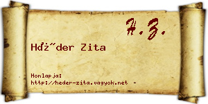 Héder Zita névjegykártya